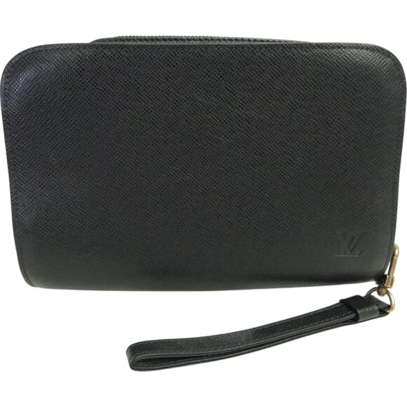 210234BR (L3) Louis Vuitton Clutch Bag Baikal Green Taiga Leather - Picture 1 of 13